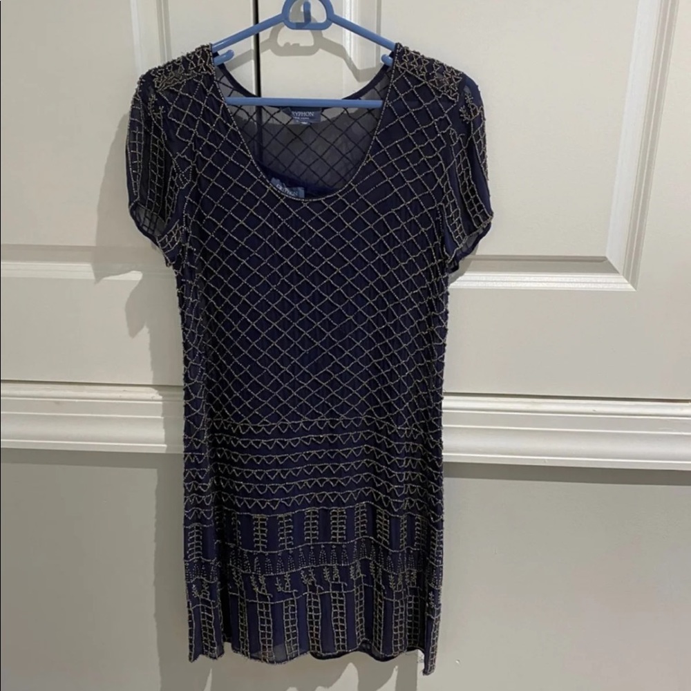 Gryphon Navy Beaded Dress